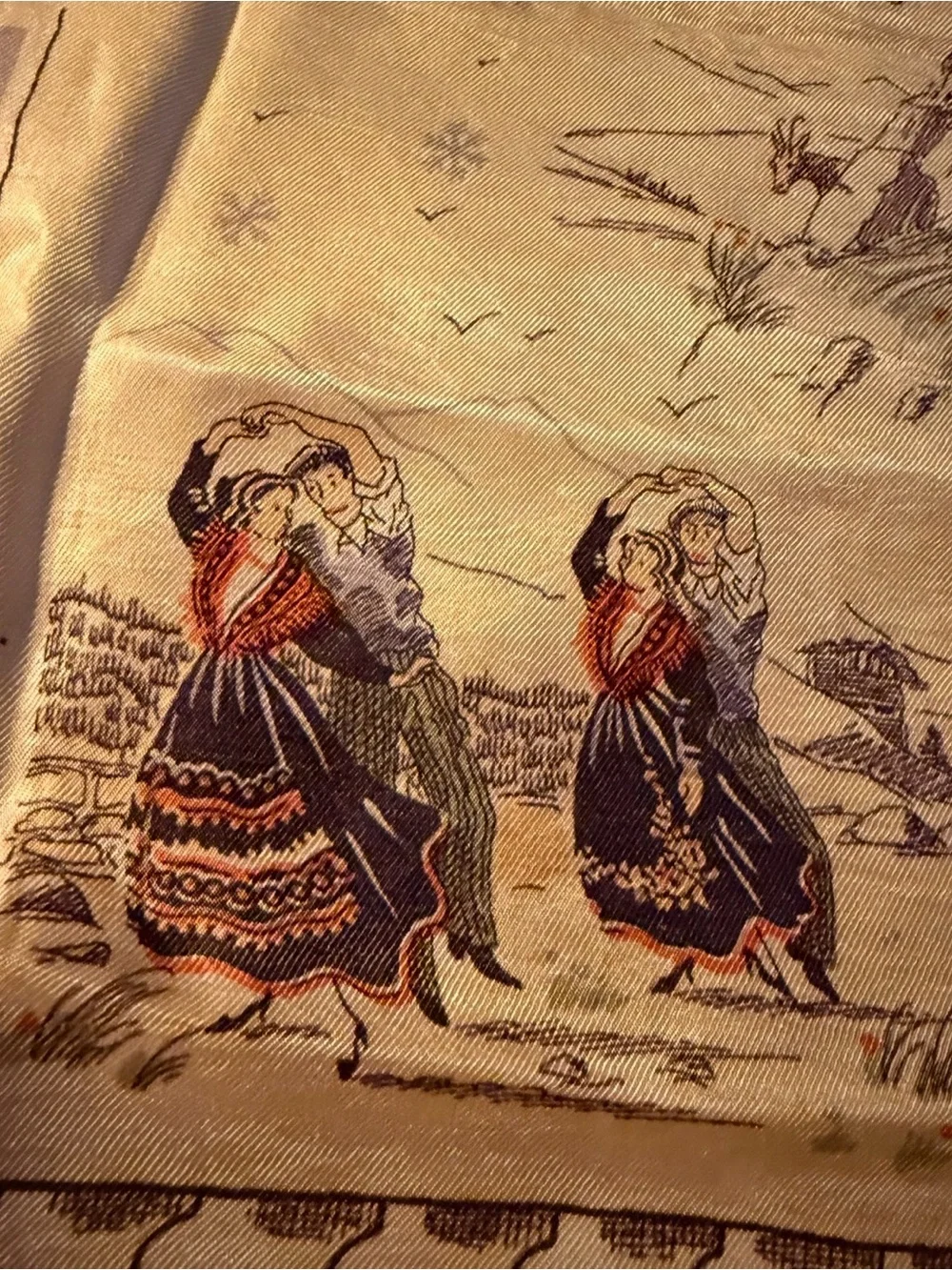 Vintage SAVOIE French Alps Souvenir Scarf – Mid-Century Alpine Skiing Decor